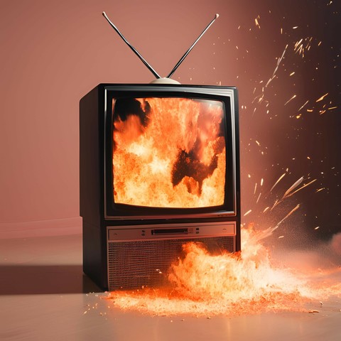 Brennender Fernseher