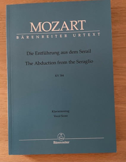 Mozart: Die Entführung aus dem Serail, Klavierauszug; Bärenreiter