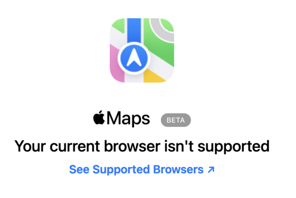 Apple Maps ist nicht auf Firefox verfügbar