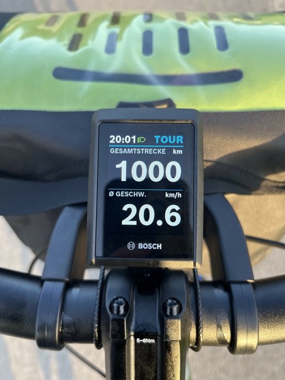 1000 km auf dem fahrradtacho