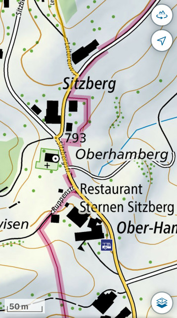 Grenzverlauf im Ort