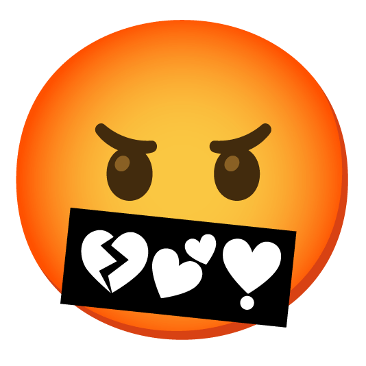 Emoji Kitchen-Sticker der Emojis 🤬 und 😘