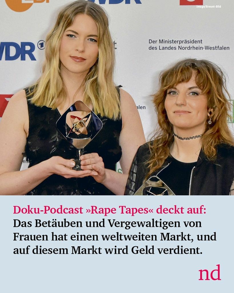 Slide 1: Doku-Podcast »Rape Tapes« deckt auf: Das Betäuben und Vergewaltigen von Frauen hat einen weltweiten Markt, und auf diesem Markt wird Geld verdient.



