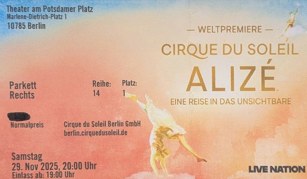 Eintrittskarte für Alize
