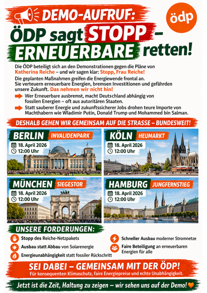 Veranstaltungsplakat zur Demo gegen die Energiepolitik von Reich heute um 12 Uhr in München,Berlind, Köln und Hamburg