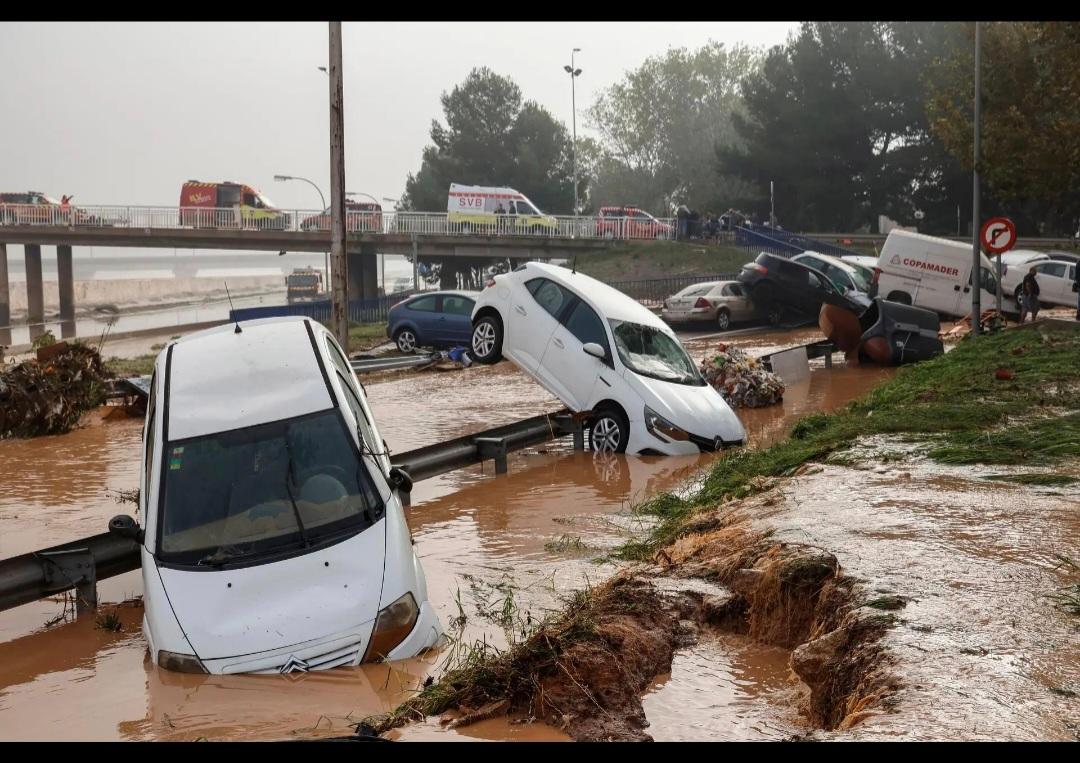 Bild von einer Hochwasser Katastrophe in Spanien.
