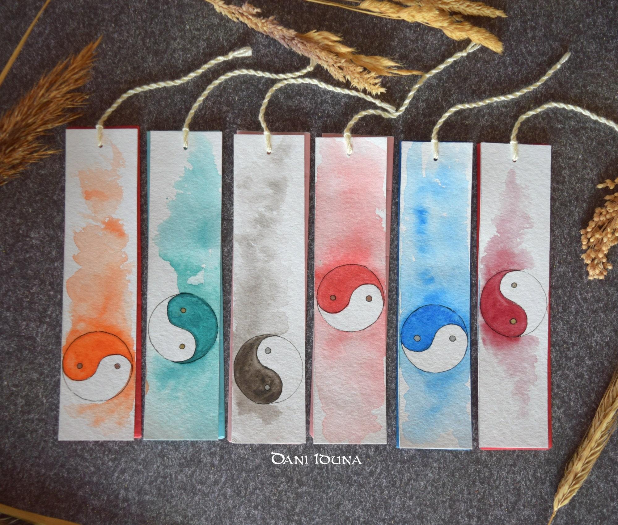 Aquarell Lesezeichen, von Hand gemalt, original von Dani Iduna.